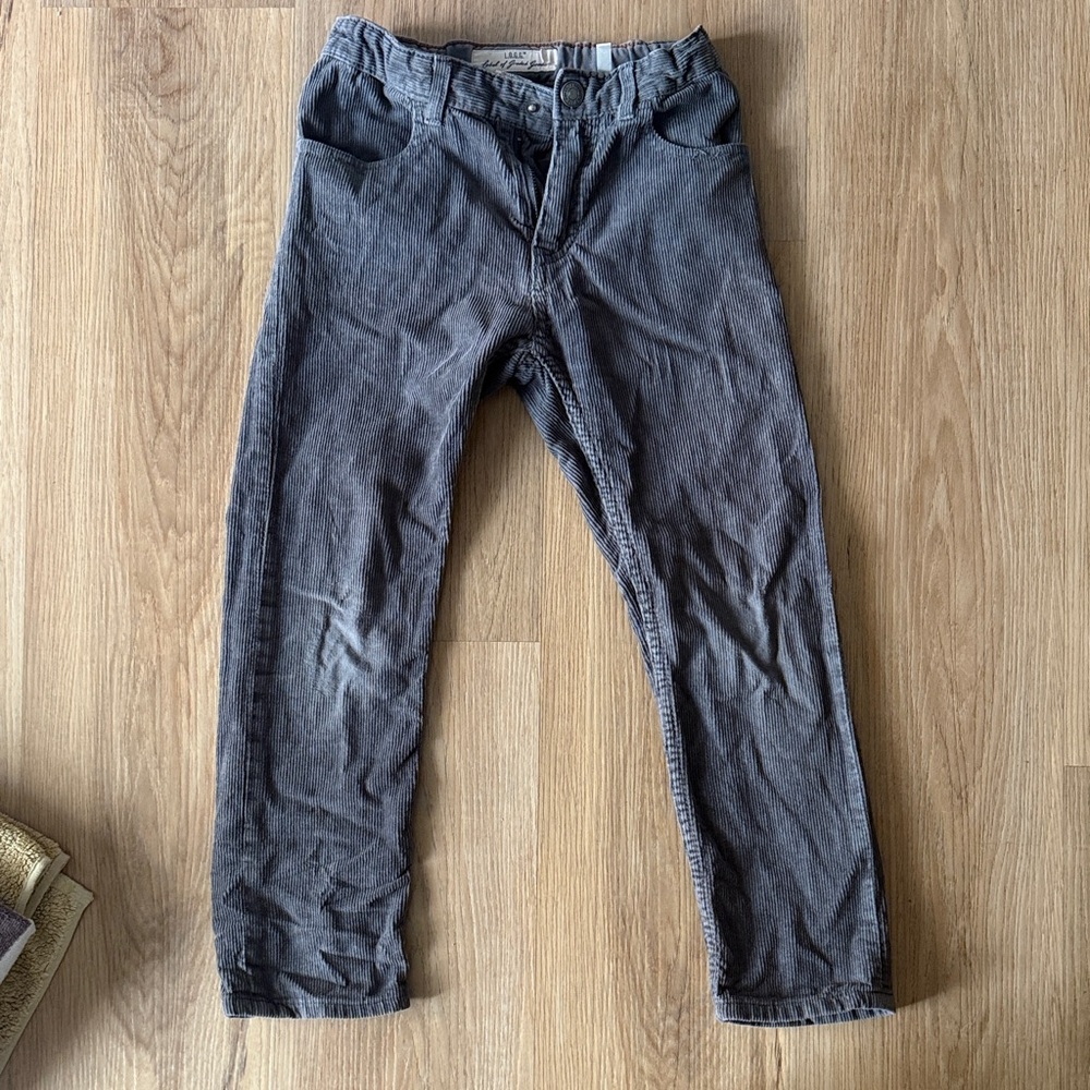 Boys Charcoal corduroy Fit pants